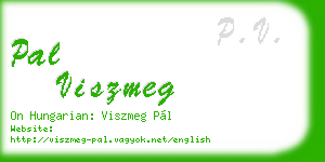 pal viszmeg business card